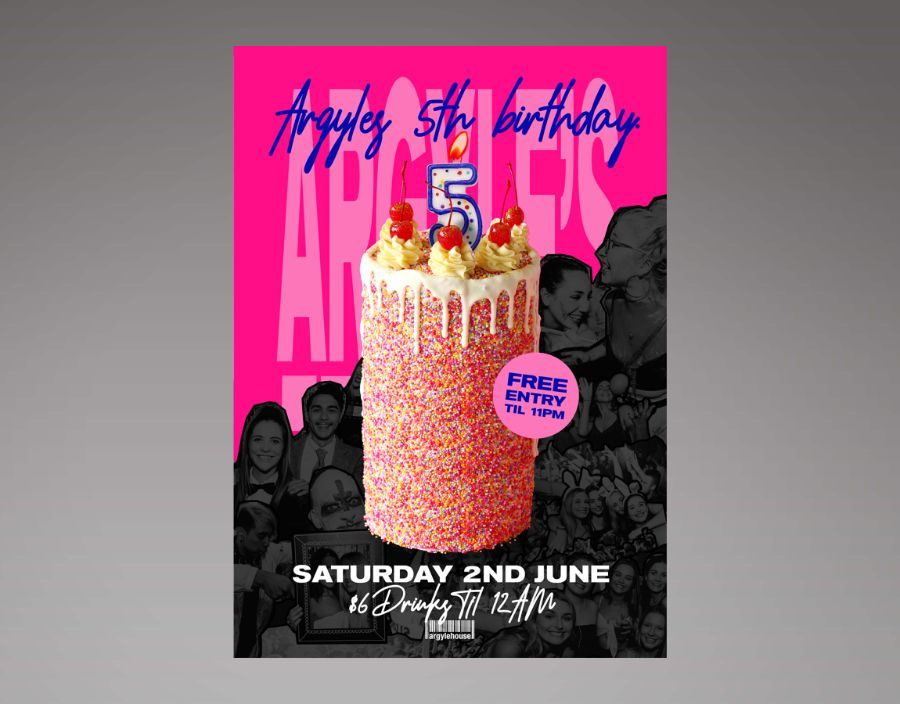 Argyle House 5th Birthday campaign artwork 1