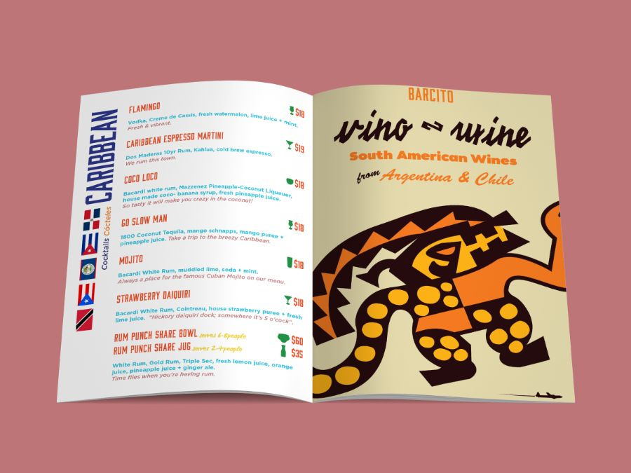 Barcito hospitality menu design artwork 3