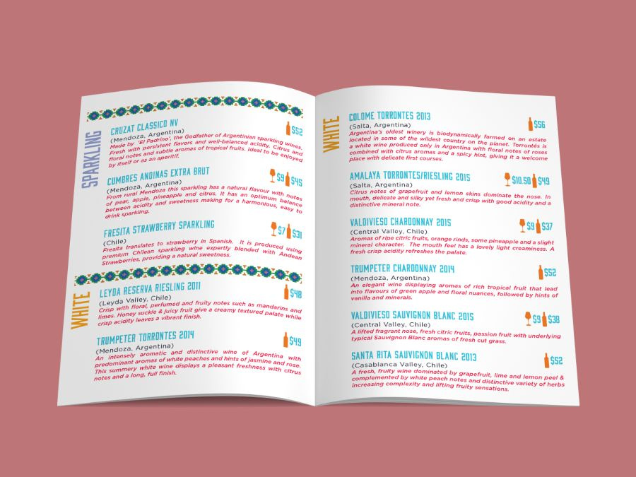 Barcito hospitality menu design artwork 2