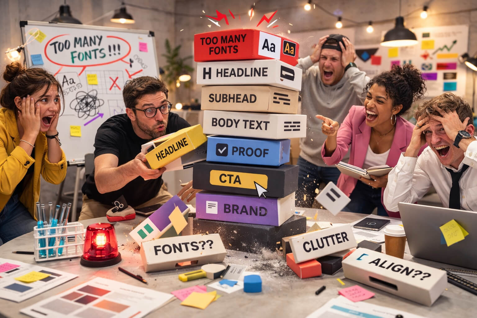 Cursed stock photo about typography hierarchy in social posts