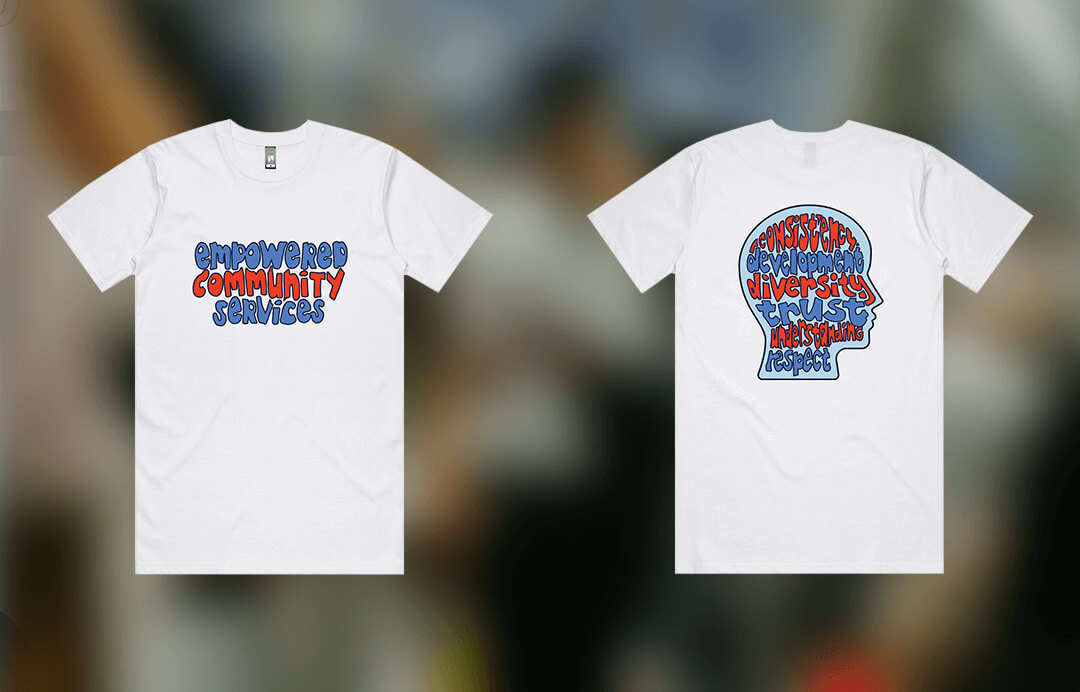 Empowered Community Services branding application hero image