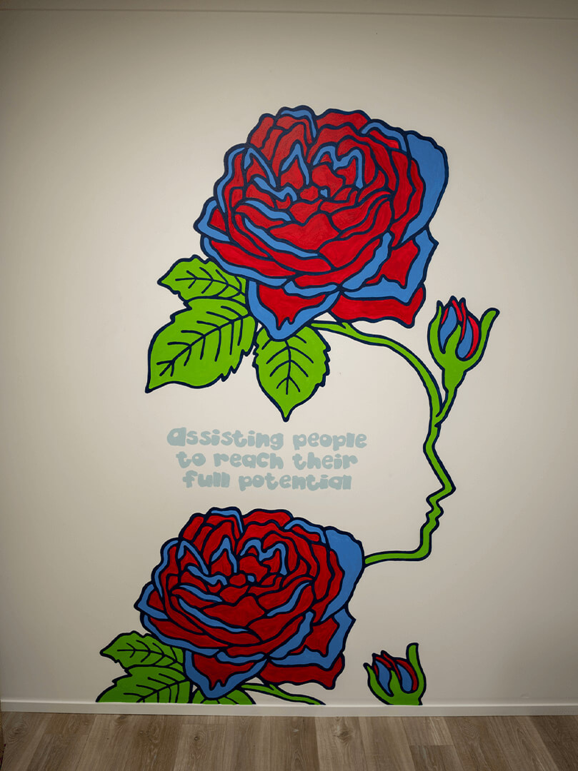 Empowered Community Services branded signage or mural design 10