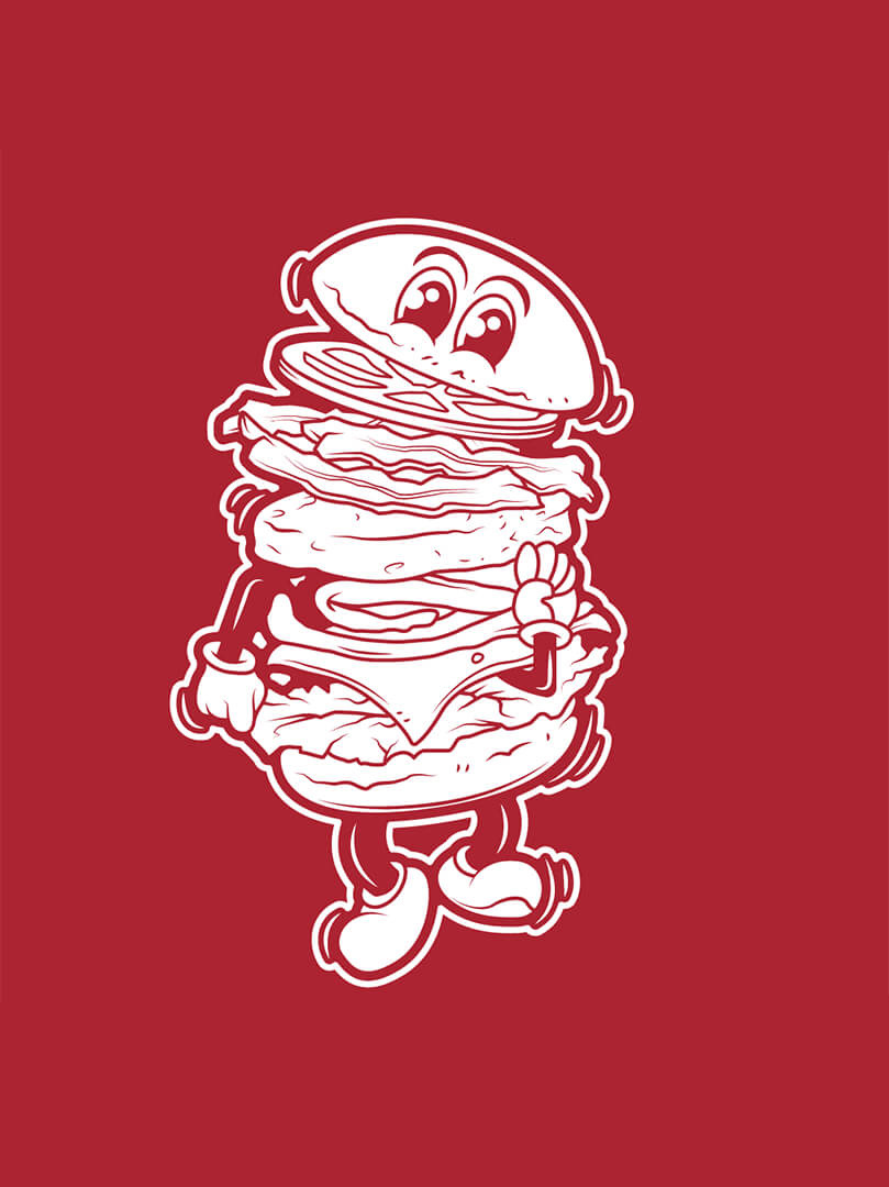 Johnny Bird character illustration and menu design artwork 1