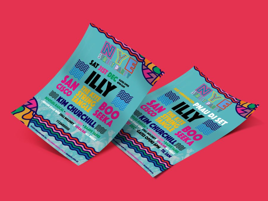 NYE Street Party event branding artwork 1