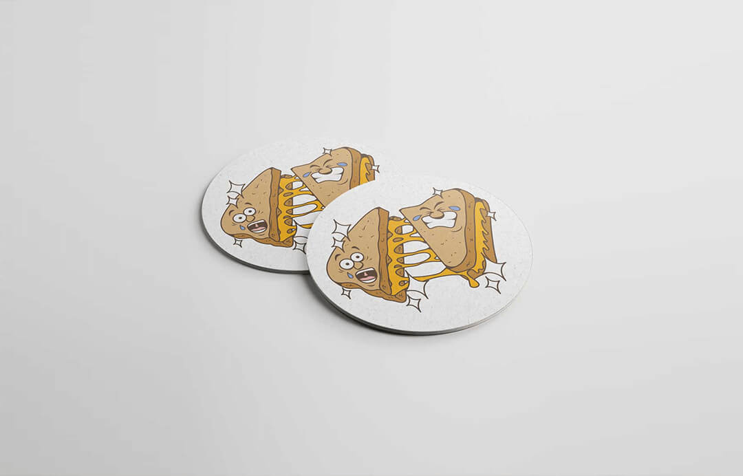 Toastie illustration on coaster